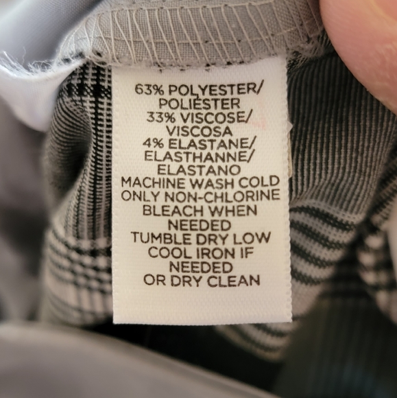 LOFT Marisa Light Grey Plaid Trousers - Picture 4 of 8